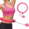 HULA HOOP Z OBCIĄŻNIKIEM MASAŻEREM 50CM - różowy