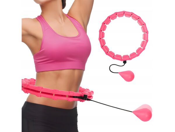 HULA HOOP Z OBCIĄŻNIKIEM MASAŻEREM 50CM - różowy