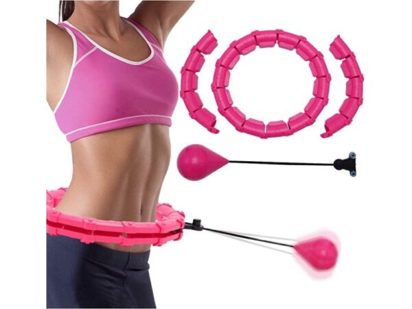 HULA HOOP Z OBCIĄŻNIKIEM MASAŻEREM 50CM - różowy