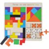 TETRIS TANGRAM KÓŁKO I KRZYŻYK UKŁADANKA DREWNIANA 3w1