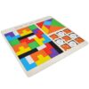 TETRIS TANGRAM KÓŁKO I KRZYŻYK UKŁADANKA DREWNIANA 3w1