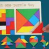 TETRIS TANGRAM KÓŁKO I KRZYŻYK UKŁADANKA DREWNIANA 3w1