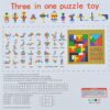 TETRIS TANGRAM KÓŁKO I KRZYŻYK UKŁADANKA DREWNIANA 3w1