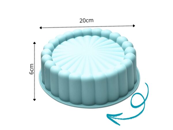 FOREMKA SILIKONOWA DO PIECZENIA CIAST TARTY BABKI 20CM - niebieski