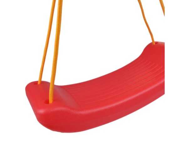 HUŚTAWKA DESKA PLASTIKOWA 43cm - czerwony/pomarańczowy sznur