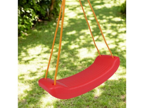 HUŚTAWKA DESKA PLASTIKOWA 43cm - czerwony/pomarańczowy sznur