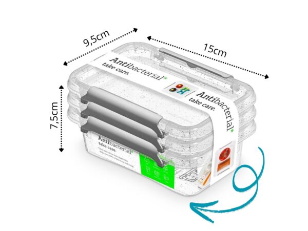 ORPLAST POJEMNIK DO ŻYWNOŚCI ANTIBACTERIAL 0,35L 3SZT