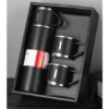 TERMOS Z 3 FILIŻANKAMI ZESTAW PREZENTOWY - czarny