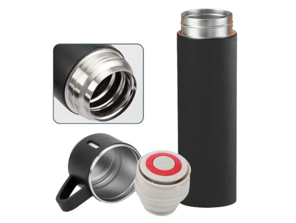 TERMOS Z 3 FILIŻANKAMI ZESTAW PREZENTOWY - czarny