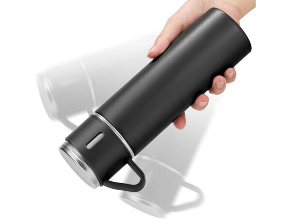 TERMOS Z 3 FILIŻANKAMI ZESTAW PREZENTOWY - czarny