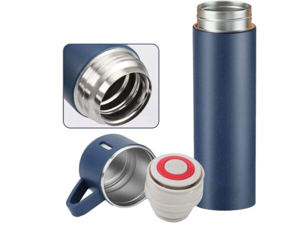TERMOS Z 3 FILIŻANKAMI ZESTAW PREZENTOWY - niebieski