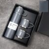 TERMOS Z 3 FILIŻANKAMI ZESTAW PREZENTOWY - szary