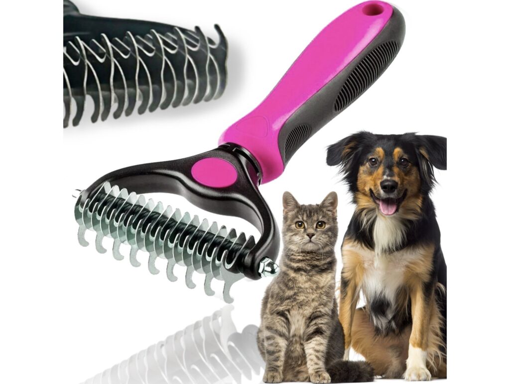 GRZEBIEŃ SZCZOTKA ZGRZEBŁO DO SIERŚCI - różowy