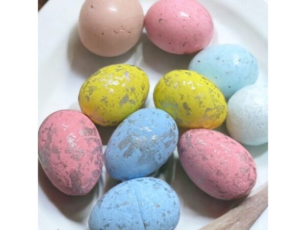 JAJKA WIELKANOCNE STYROPIANOWE POSREBRZANE 6SZT 7x5cm