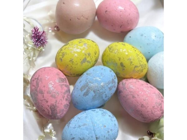 JAJKA WIELKANOCNE STYROPIANOWE POSREBRZANE 6SZT 7x5cm