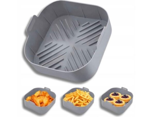 KOSZYK SILIKONOWY FORMA DO FRYTKOWNICY AIR FRYER 20x20x6,5cm