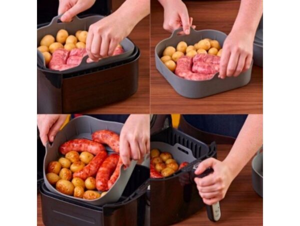 KOSZYK SILIKONOWY FORMA DO FRYTKOWNICY AIR FRYER 20x20x6,5cm