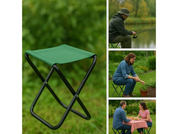 KRZESEŁKO KRZESŁO WĘDKARSKIE SKŁADANE32x27x25cm - zielony