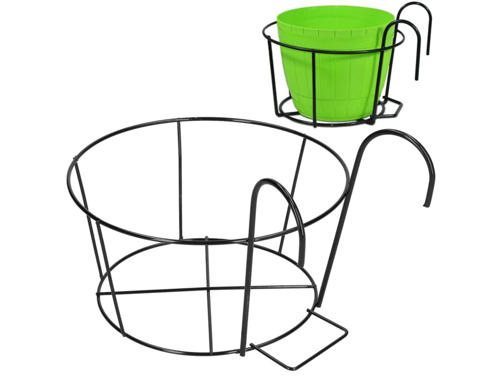 KWIETNIK WIESZAK DO DONICY BALKONOWEJ 20x15,5x11cm - czarny