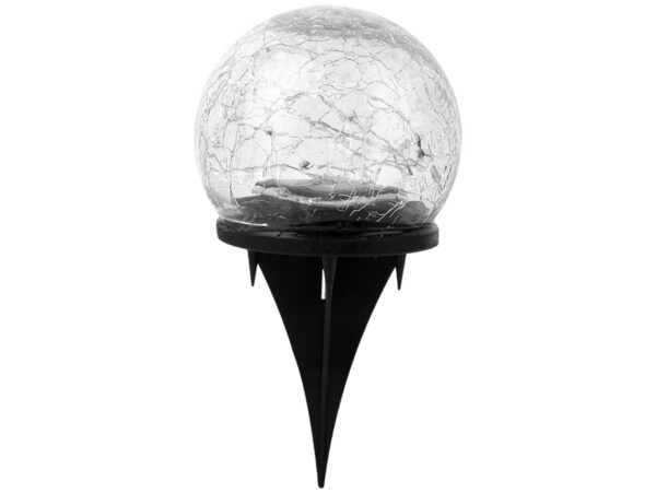 LAMPA LAMPKA SOLARNA WBIJANA KULA SZKLANA 19x10CM