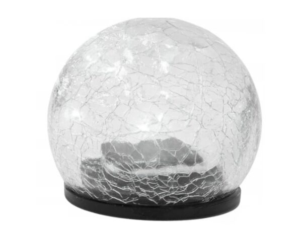 LAMPA LAMPKA SOLARNA WBIJANA KULA SZKLANA 19x10CM