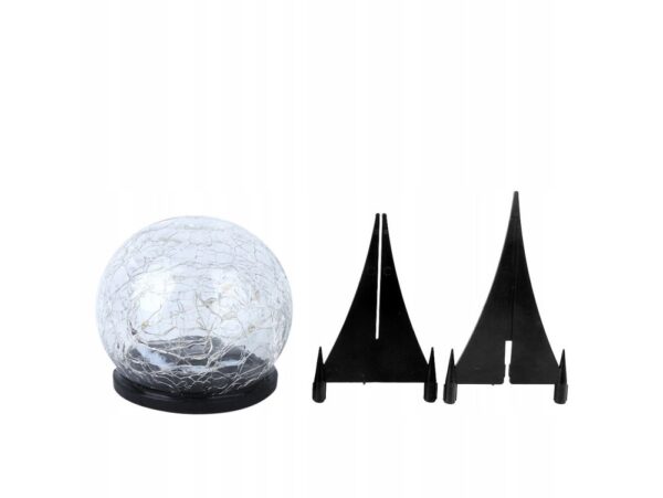 LAMPA LAMPKA SOLARNA WBIJANA KULA SZKLANA 19x10CM