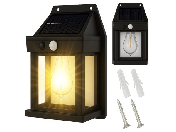 LAMPA SOLARNA Z CZUJNIKIEM RUCHU ZMIERZCHU 3 TRYBY 17x11x6cm