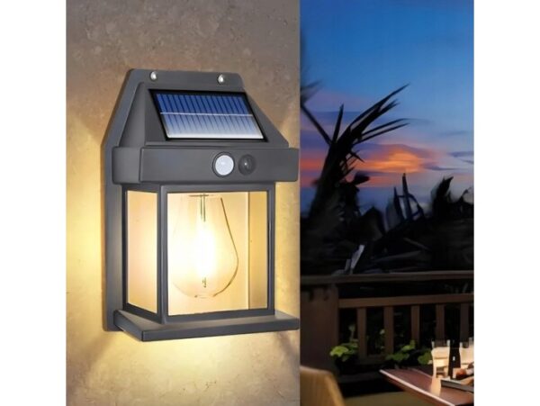 LAMPA SOLARNA Z CZUJNIKIEM RUCHU ZMIERZCHU 3 TRYBY 17x11x6cm