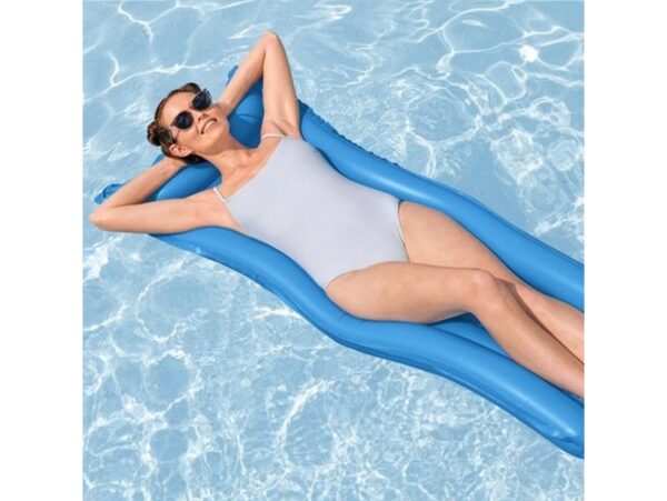 MATERAC PLAŻOWY DMUCHANY DO PŁYWANIA 180x70cm - niebieski