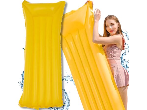 MATERAC PLAŻOWY DMUCHANY DO PŁYWANIA 180x70cm - żółty