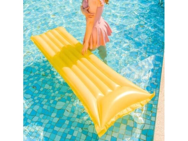MATERAC PLAŻOWY DMUCHANY DO PŁYWANIA 180x70cm - żółty