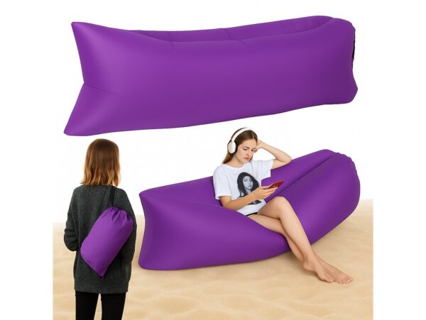 MATERAC SOFA NADMUCHIWANA LAZY BAG AIR SOF - fioletowy