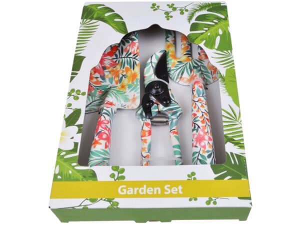 NARZĘDZIA OGRODOWE 3SZT - pomarańczowe kwiaty