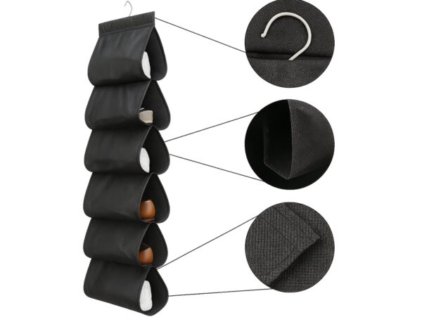 ORGANIZER NA BUTY DO SZAFY WISZĄCY - czarny