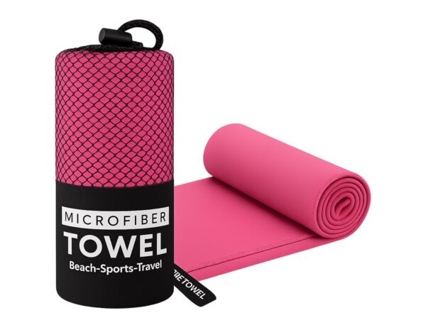 RĘCZNIK Z MIKROFIBRY SZYBKOSCHNĄCY 80x130CM - różowy