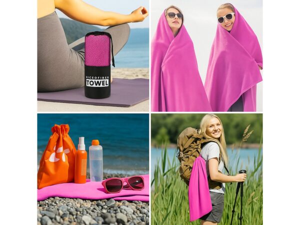 RĘCZNIK Z MIKROFIBRY SZYBKOSCHNĄCY 80x130CM - różowy