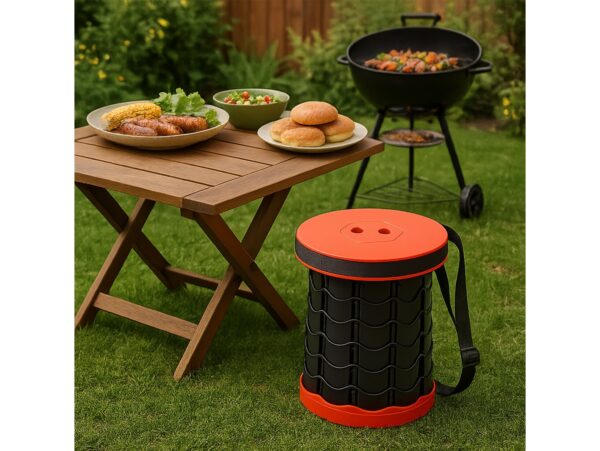 TABORET STOŁEK SKŁADANY - czerwony