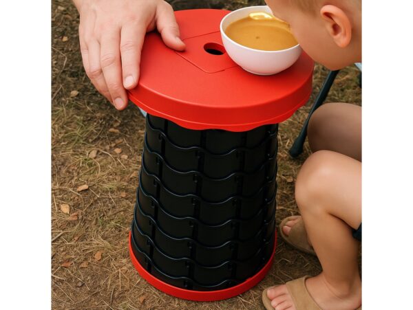 TABORET STOŁEK SKŁADANY - czerwony