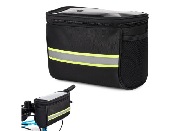 TORBA ROWEROWA NA KIEROWNICĘ - zółte paski