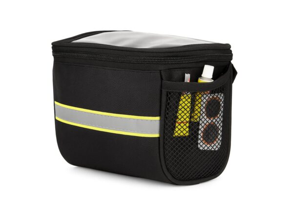 TORBA ROWEROWA NA KIEROWNICĘ - zółte paski