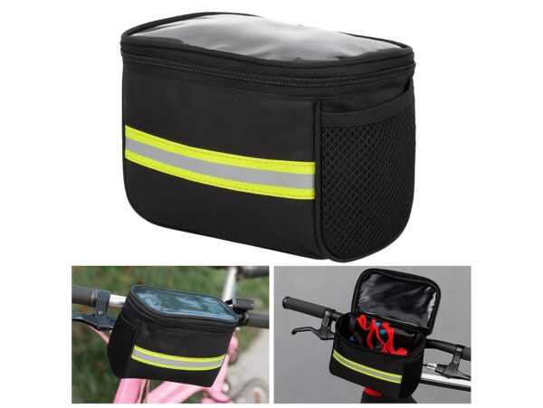 TORBA ROWEROWA NA KIEROWNICĘ - zółte paski
