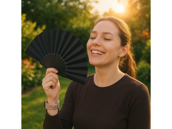 WACHLARZ MATERIAŁOWY 25CM - czarny