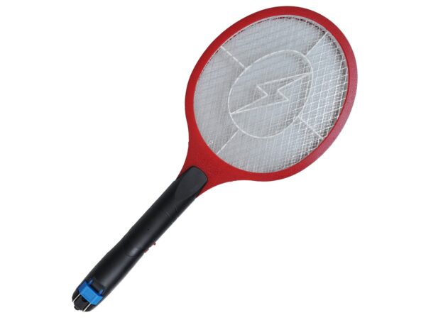 ŁAPKA NA MUCHY ELEKTRYCZNA NA AKUMULATOR DO GNIAZDKA - czerwony