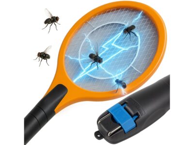 ŁAPKA NA MUCHY ELEKTRYCZNA NA AKUMULATOR DO GNIAZDKA - pomarańczowy