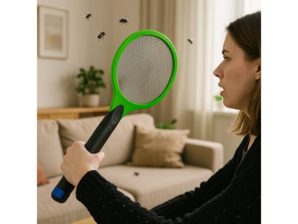 ŁAPKA NA MUCHY ELEKTRYCZNA NA AKUMULATOR DO GNIAZDKA - zielony