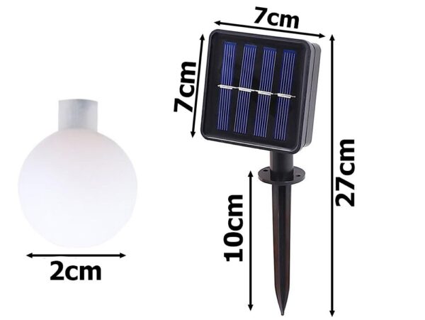 GIRLANDA OGRODOWA SOLARNA KULE 4,5m 20xLED 1,7cm