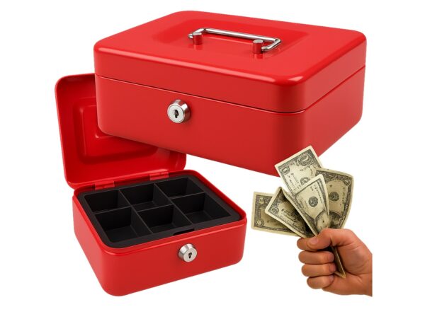 KASETKA NA PIENIADZE DUŻA 200 x 160 x 90 - czerwona