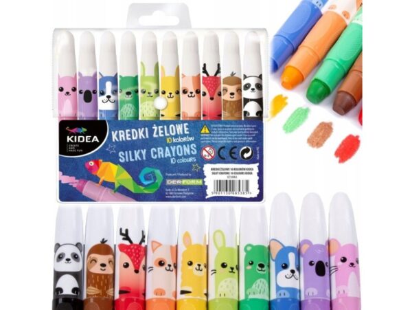 KIDEA KREDKI ŻELOWE 10 KOLORÓW