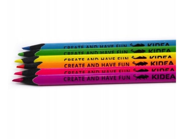 KIDEA KREDKI NEONOWE TRÓJKĄTNE 6 KOLORÓW
