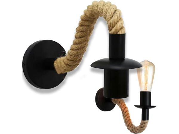 KINKIET LAMPA ŚCIENNA SZNUR JUTOWY E27